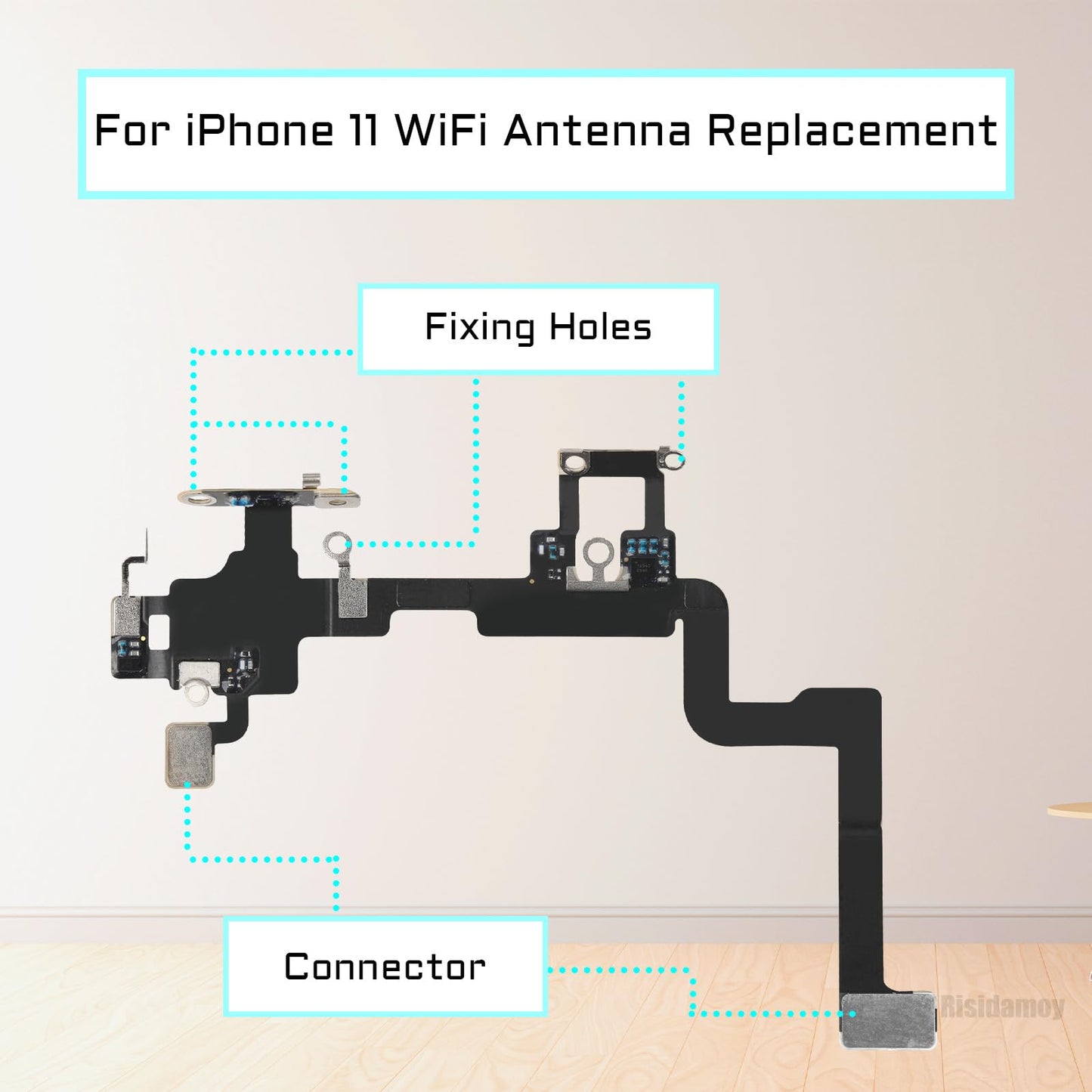 Risidamoy for iPhone 11 WiFi Signal Antenna Flex Cable Replacement for iPhone11 Signal WLAN Antenna Cable Part with Fix Tool Crowbar and Tweezers