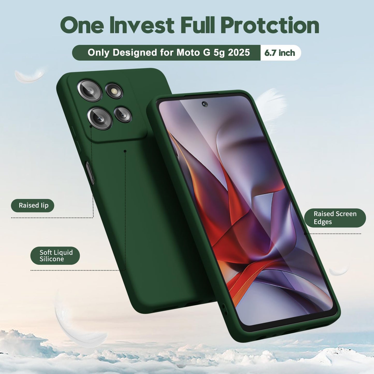 Oakxco for Motorola Moto G 2025 Case G Play 2026/ G 2026 Phone Case Liquid Silicone, Thin Slim Grip Soft Rubber Gel Protective Phone Cover for Women