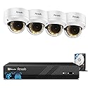 PANOOB 4K Home Security Camera System, 4pcs 8MP Wired IP Vandal IK10 Dome Cameras Outdoor, AI Person Vehicle Detection, Smart Color Night Vision, 2