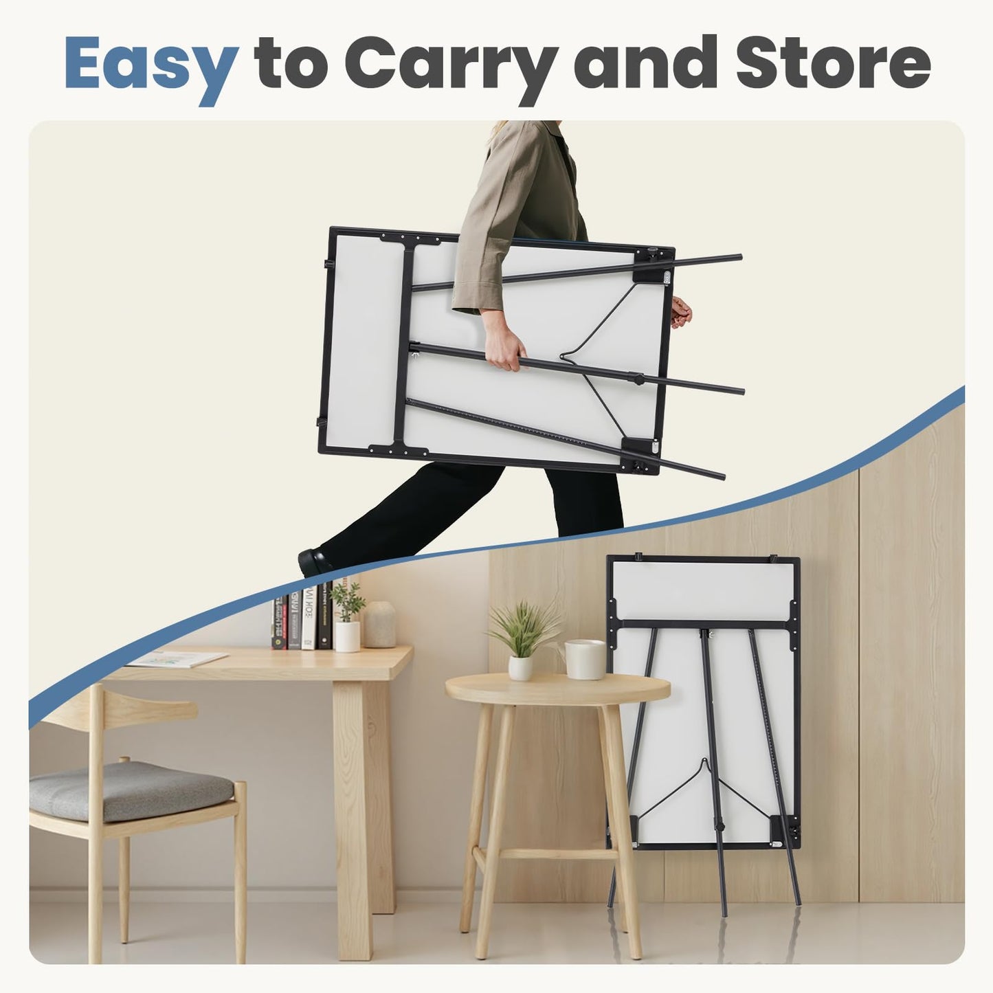 Magnetic White Board Kit Set of 2, 36" x 24" Dry Erase Board with 1 Dry Eraser & 2 Multicolor Markers & 4 Magnetic Pins, Silver Reinforced Aluminum