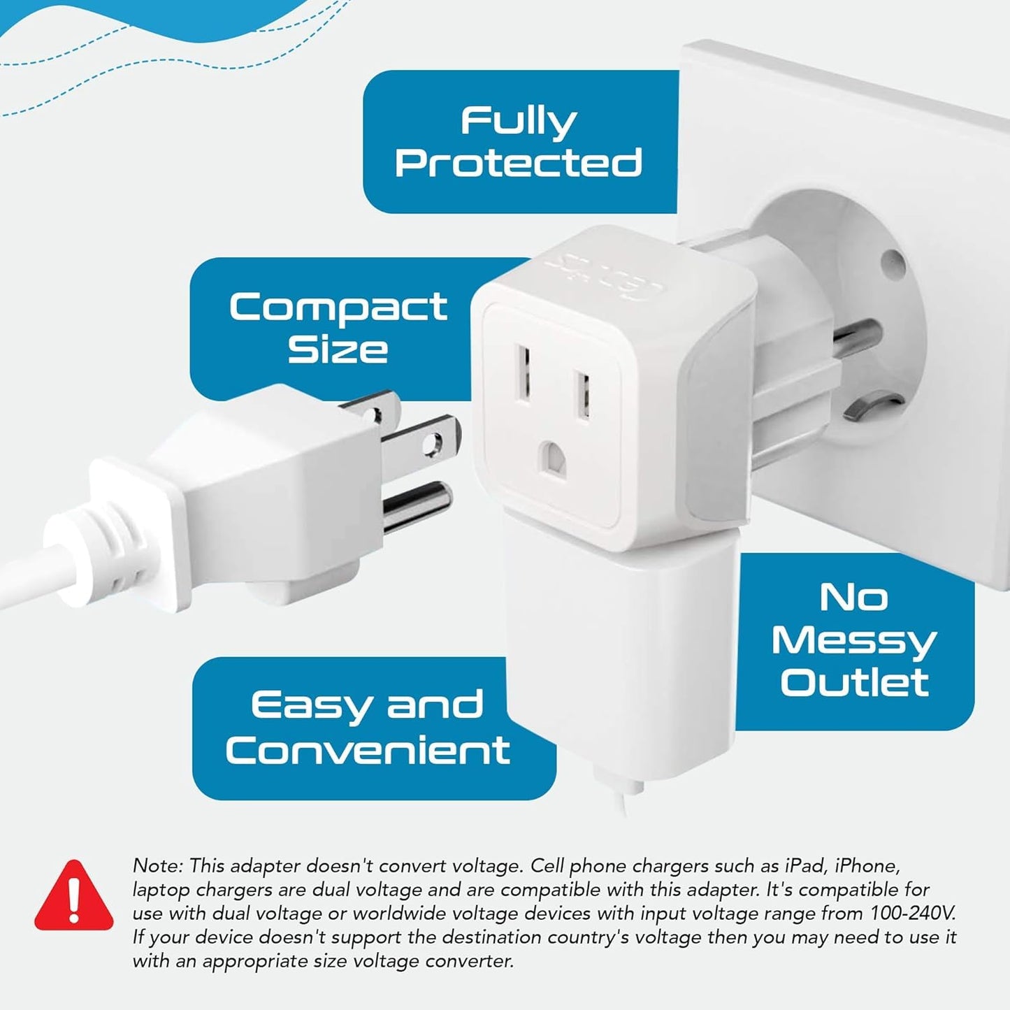 Ceptics Complete European Travel Adapter Set - 2 In 1 Usa to Europe, Germany, England, Spain, Italy, Iceland, France, (Type G, E/F, Type C) - 3 Pack…
