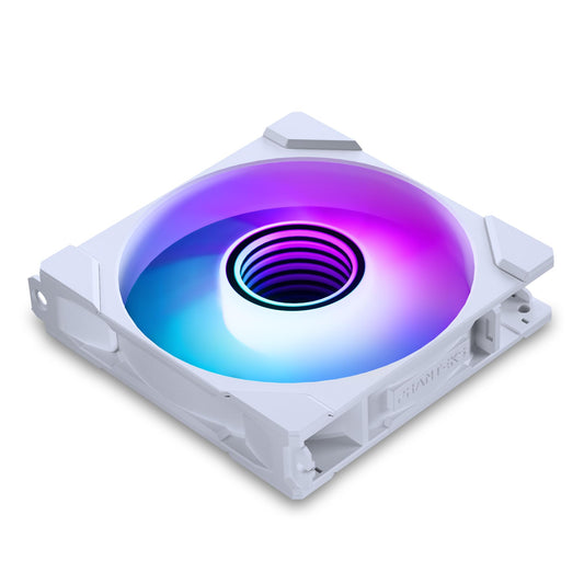 Phanteks M25-120 Gen2, 120mm ARGB High Performance Cooling Fans, Daisy-Chain Unified Fan Frame, Infinity Mirror hub, Single Cable Connection, White