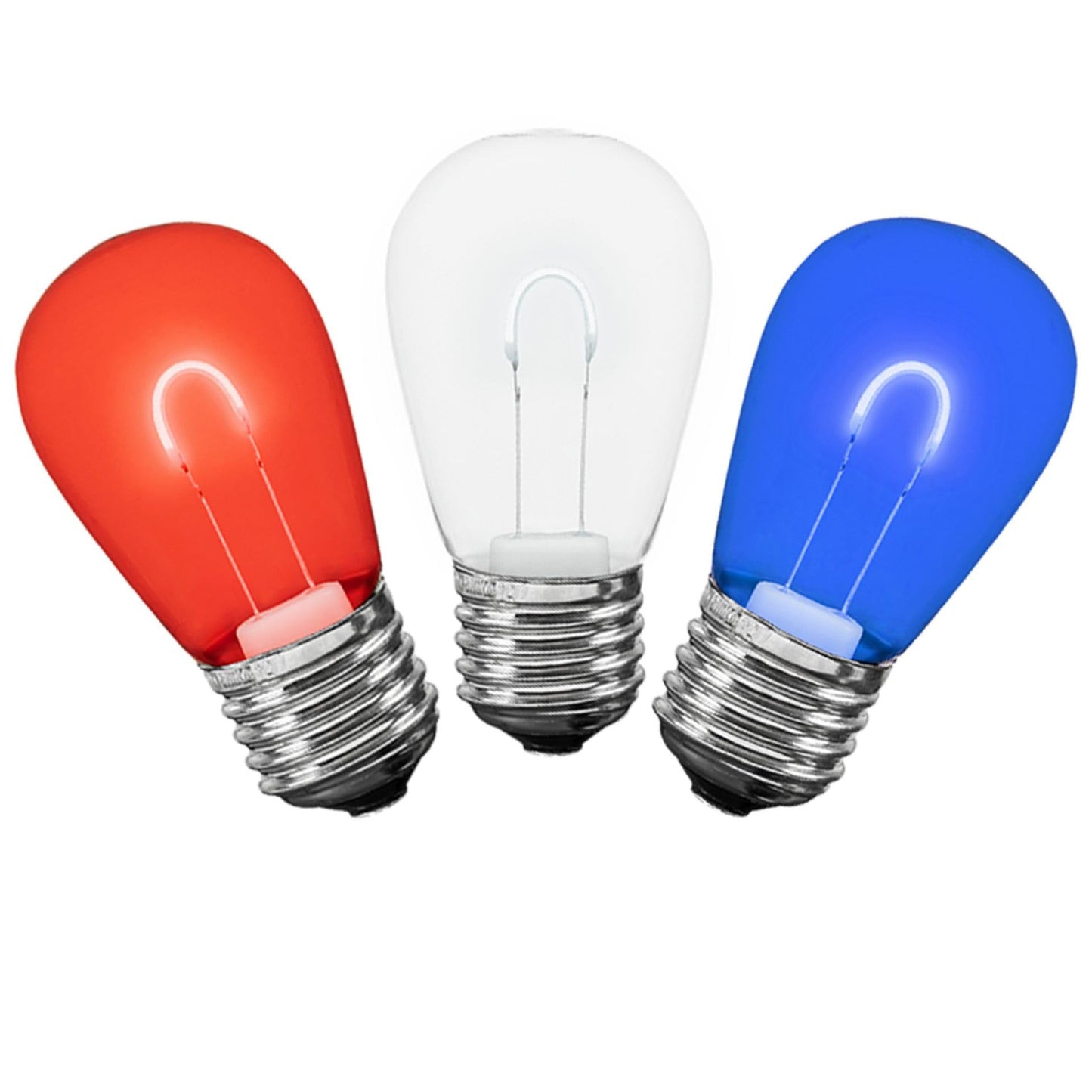 Novelty Lights 25 Pack S14 LED Glass Flex Filament Patio Globe Bulbs