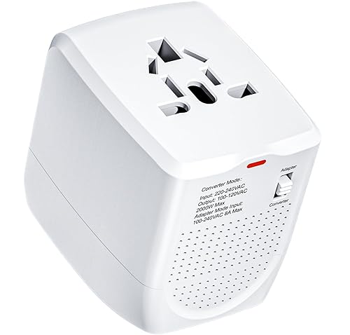 Adaptador de viaje internacional convertidor de voltaje escalones hacia abajo 220V a 110V para teléfonos celulares, portátiles y rizadores, Estados…