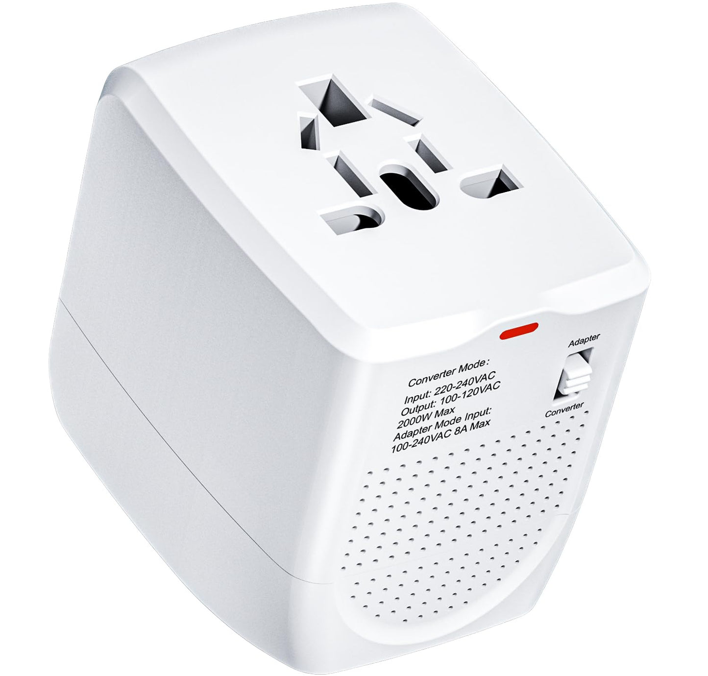 Adaptador de viaje internacional convertidor de voltaje escalones hacia abajo 220V a 110V para teléfonos celulares, portátiles y rizadores, Estados…