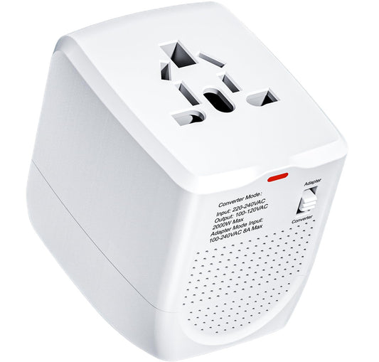 Adaptador de viaje internacional convertidor de voltaje escalones hacia abajo 220V a 110V para teléfonos celulares, portátiles y rizadores, Estados…