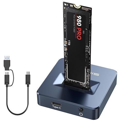 ACASIS NVME to USB Docking Station, Aluminium Alloy Housing, Fast Heat Dissipation, M.2 SSD Adapter 10Gbps, Support M.2 NVMe & SATA-Based SSDs