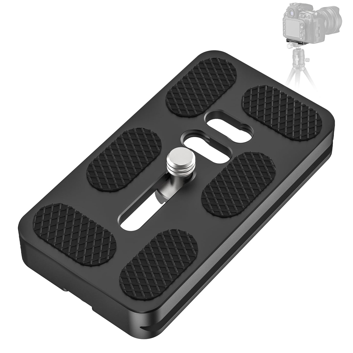 CAVIX PU-70 Extended Quick Release Plate - Lightweight Aluminum Alloy, Arca-Swiss Compatible with Non-Slip Pad for DSLR/Mirrorless Cameras - Fits