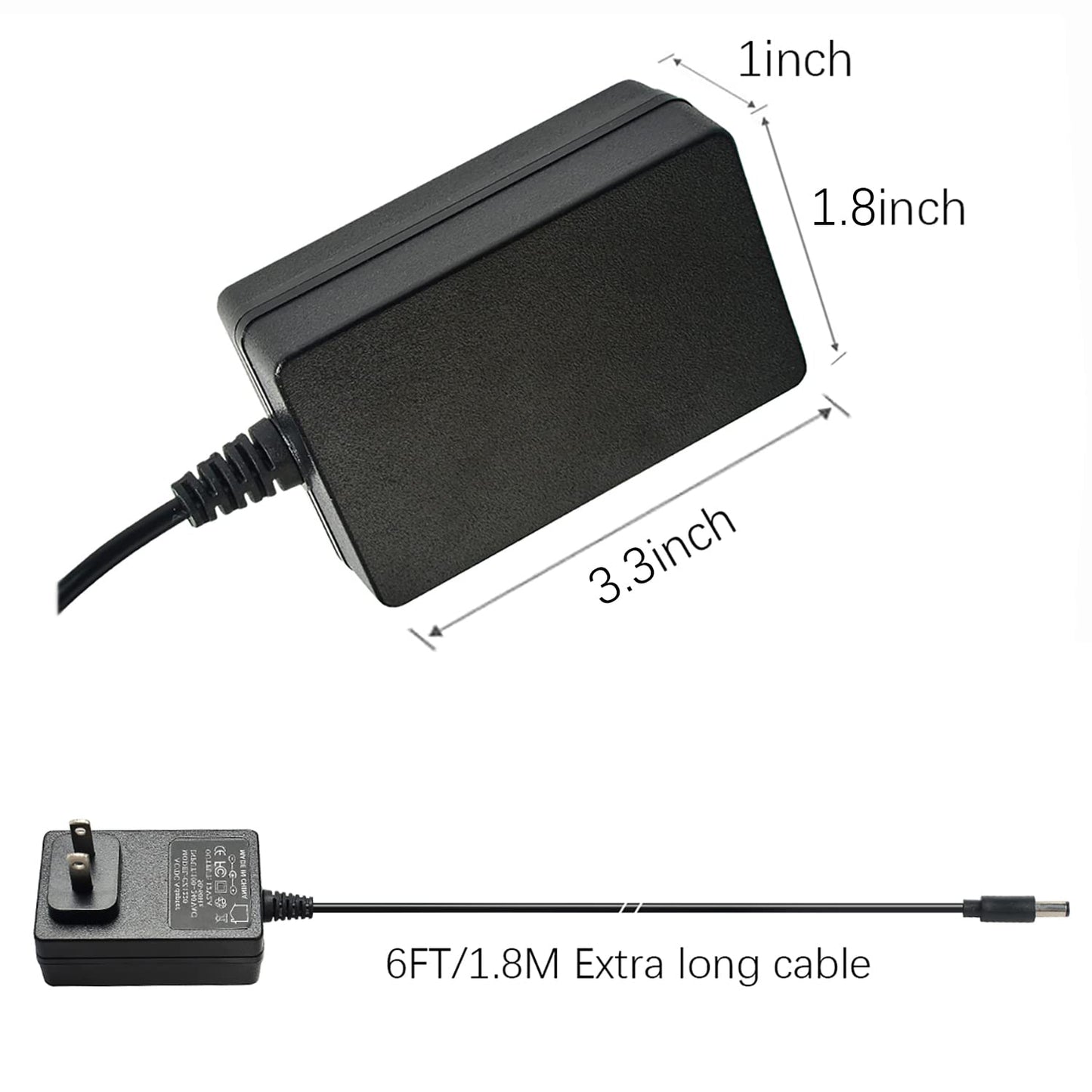 26V 1A Power Supply Charger Cable (Input AC 100V-240V, Output DC 26 Volt 1 Amp 26 Watt) Adapter Transformer Converter DC 5.5mm x 2.1mm / 5.5mm x 2.5mm