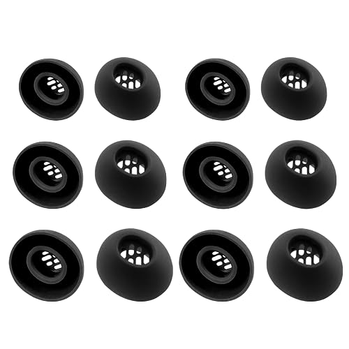 NANLANFAN Replacement Silicone Ear Tips for OnePlus Buds 4 / Buds 3 / Buds Pro 3 / Buds Pro 2 / Nord Buds 3 / Nord Buds 3 Pro Earbuds, 6 Pairs (Black