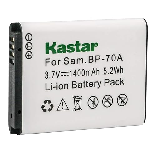 Kastar Battery 1x for Samsung BP-70A BP70A & ST80 ST90 ST95 ST100 ST150F ST700 ST6500 SL50 SL600 SL605 SL630 WB30F WB35F WB50F ES65 ES70 ES80 MV800
