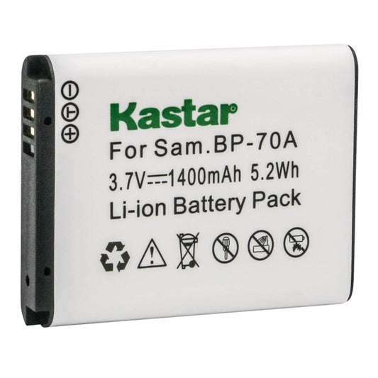Kastar Battery 1x for Samsung BP-70A BP70A & ST80 ST90 ST95 ST100 ST150F ST700 ST6500 SL50 SL600 SL605 SL630 WB30F WB35F WB50F ES65 ES70 ES80 MV800