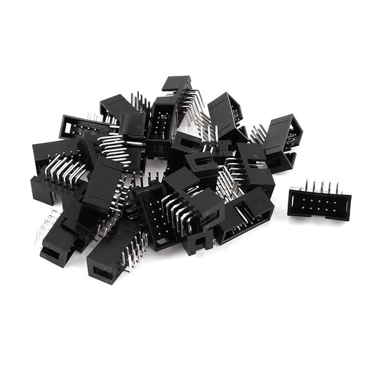 uxcell 10-Pin Right Angle 2.54mm Box Header Connector IDC Male Sockets 24 Pcs