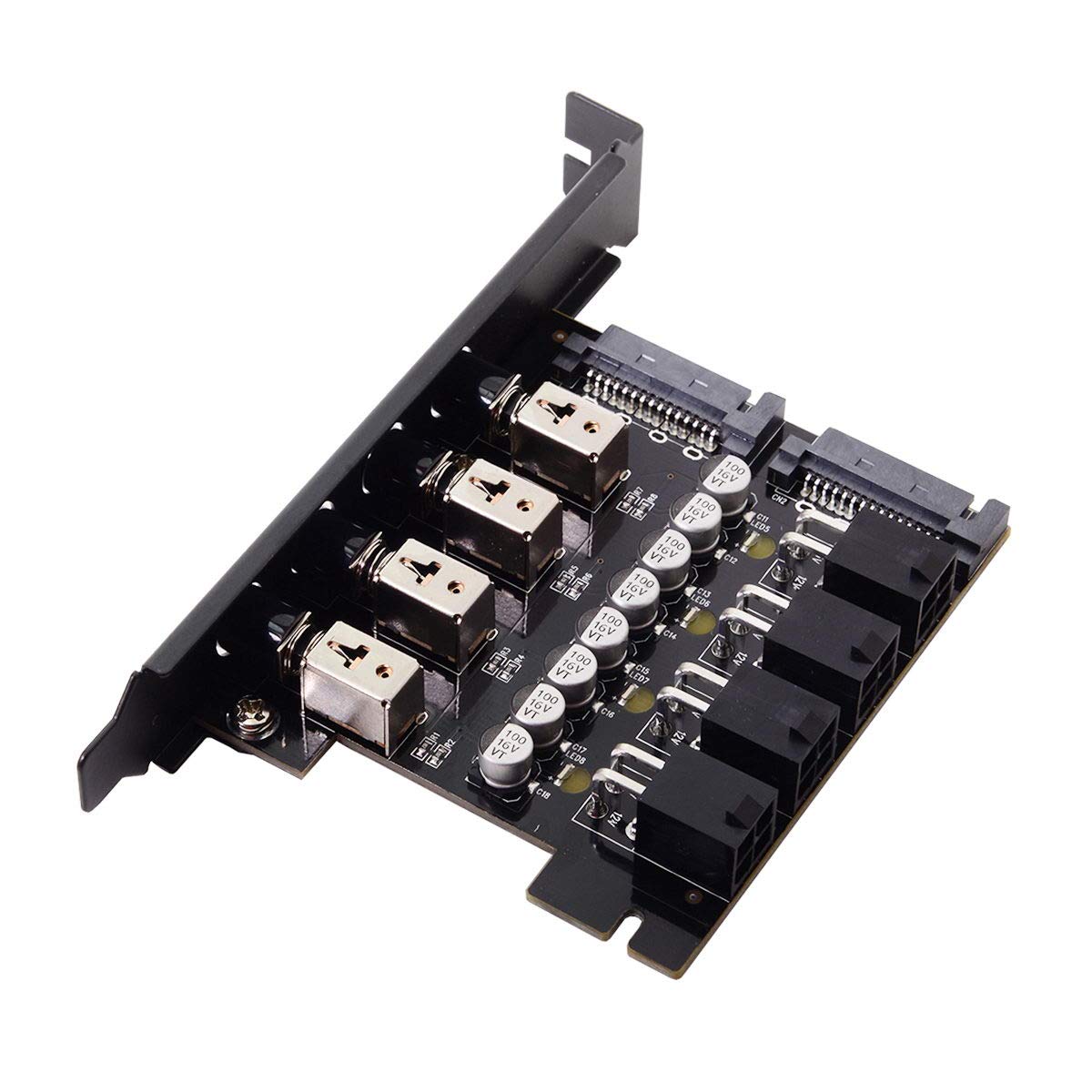 JSER 4 SATA Hard Disk Control System Intelligent Control Management System HDD SSD Power Switch with PCI Bracket