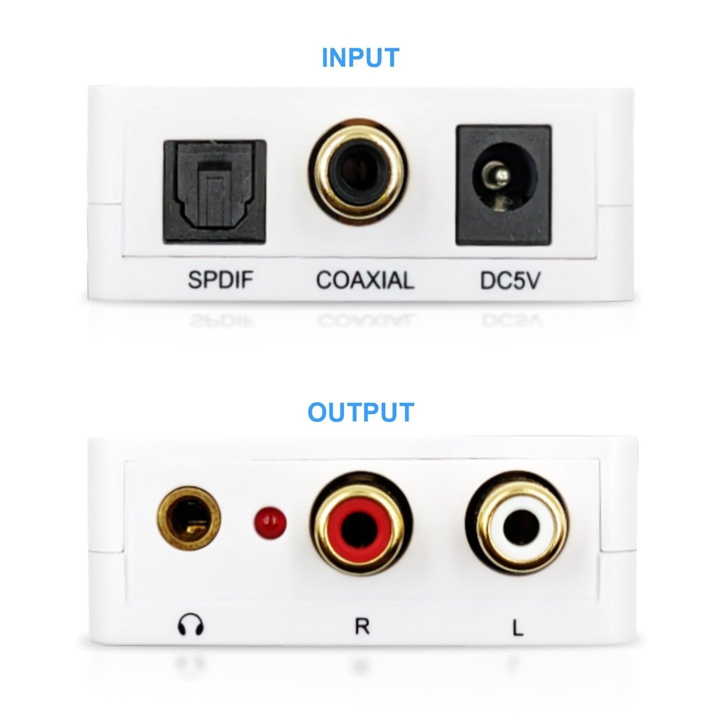 OREI Optical SPDIF/Coaxial Digital to RCA L/R Analog Audio Converter with 3.5mm Jack Support & Headphone/Speaker Outputs (DA21)