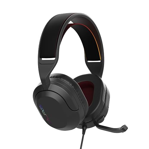 JLab Nightfall Gaming Headset with flip-to-Mute Boom mic, 50mm Drivers, 3.5mm Wired for PC, PS5, PS4, Xbox, Switch
