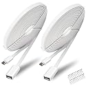SIOCEN 2 Pack 13FT Micro USB Extension Cable for Zmodo,Male to Female Extender Flat Power Cord Compatible for Wyze Cam v3 v2,Yi Camera,Oculus