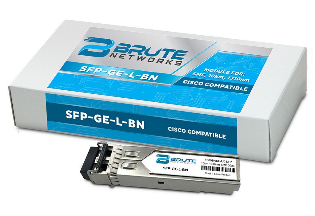 Brute Networks SFP-GE-L-BN - 1000BASE-LX 10km SMF 1310nm SFP Transceiver (Compatible with OEM PN# SFP-GE-L)