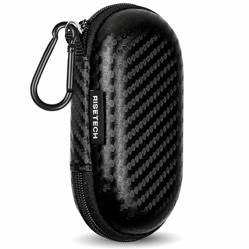 Earbud Case, RISETECH Earphone Carrying Case Holder EVA Headphone Storage Bag Small Zipper Pouch Compatible for EarPods, AirPods, Beats Flex