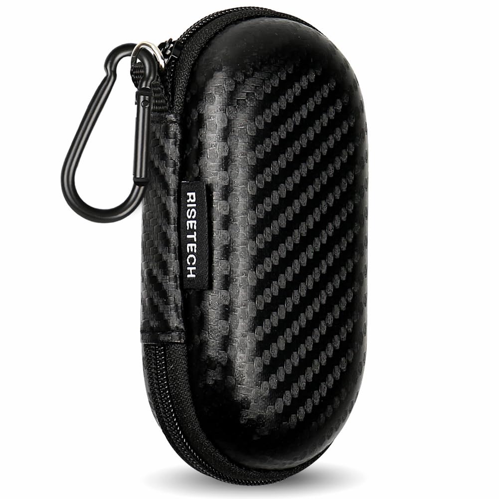 Earbud Case, RISETECH Earphone Carrying Case Holder EVA Headphone Storage Bag Small Zipper Pouch Compatible for EarPods, AirPods, Beats Flex