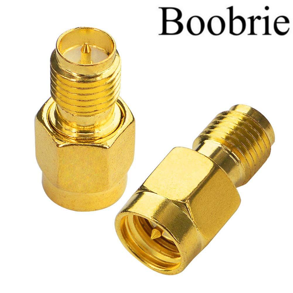Boobrie SMA WiFi Adapter RP-SMA Female to SMA Male Coaxial Connector RF Antennas Plug Connector RP-SMA to SMA Adapter SMA Plug to RP SMA Jack for FPV