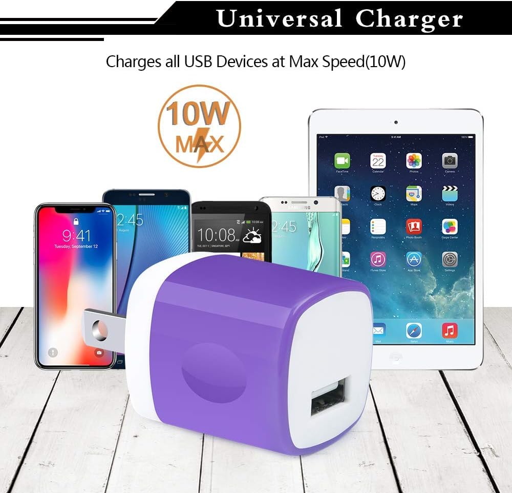USB Charger,Charging Block 5-Pack 1A/5V USB Power Home Travel Adapter Wall Charger Cube Brick Box Base Head Compatible with Phone 14 13 12 11 X 8 7 6