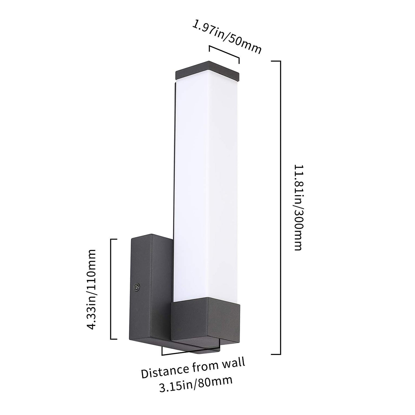 7Degobii Black Wall Sconce for House Decor LED Wall Lights for Bedroom Bedside Wall Lamp Modern Indoor LED Hallway Sconces Wall Lighting 12" Inch