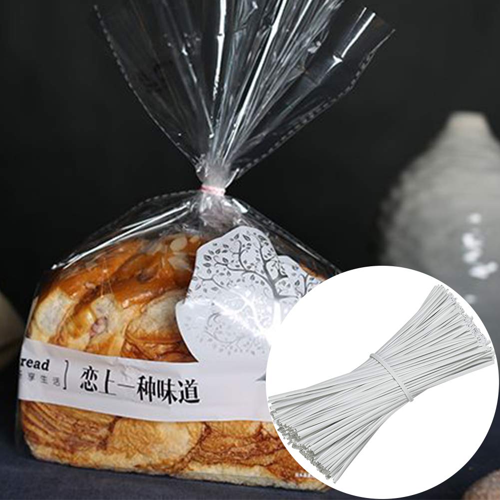 SumDirect 1000pcs 4 Inch Twist Ties - Reusable White Plastic Coated Cable Wire Ties for Bags, Bread,Household and Office