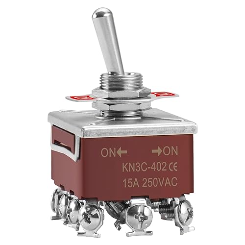 Heschen Metal Toggle Switch, KN3C-402, 4PDT, maintained, ON/ON 2 Position, 15A 250VAC, 10A 380VAC, CE