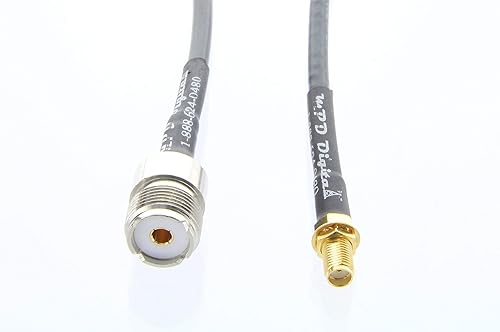 MPD Digital 50 ohm USA Made RG58 Hand-Held Jumper with SMA Female to UHF SO239 Female Connectors- Mobile/Base Extension Cable - Adapter for UHF Base…