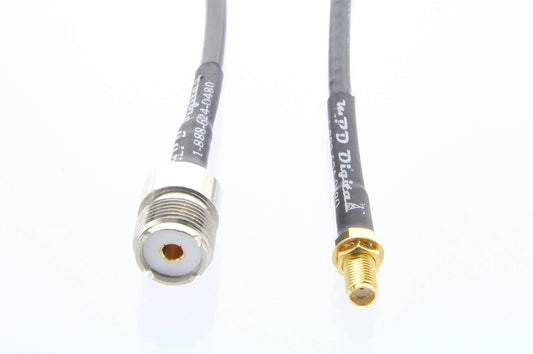 MPD Digital 50 ohm USA Made RG58 Hand-Held Jumper with SMA Female to UHF SO239 Female Connectors- Mobile/Base Extension Cable - Adapter for UHF Base…