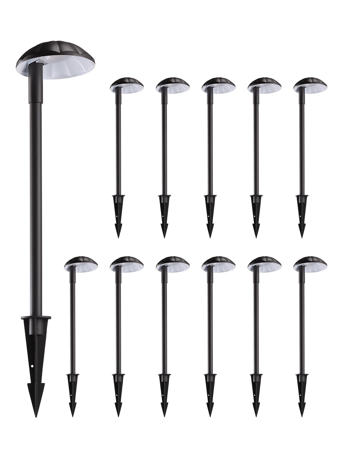 LEONLITE 12-Pack Low Voltage LED Landscape Pathway Light, 5W 400LM 12V Wired Outdoor Path Lights, Aluminum Walkway Driveway Landscaping Light, IP65