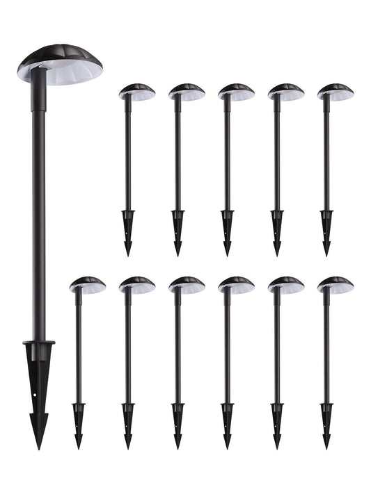 LEONLITE 12-Pack Low Voltage LED Landscape Pathway Light, 5W 400LM 12V Wired Outdoor Path Lights, Aluminum Walkway Driveway Landscaping Light, IP65