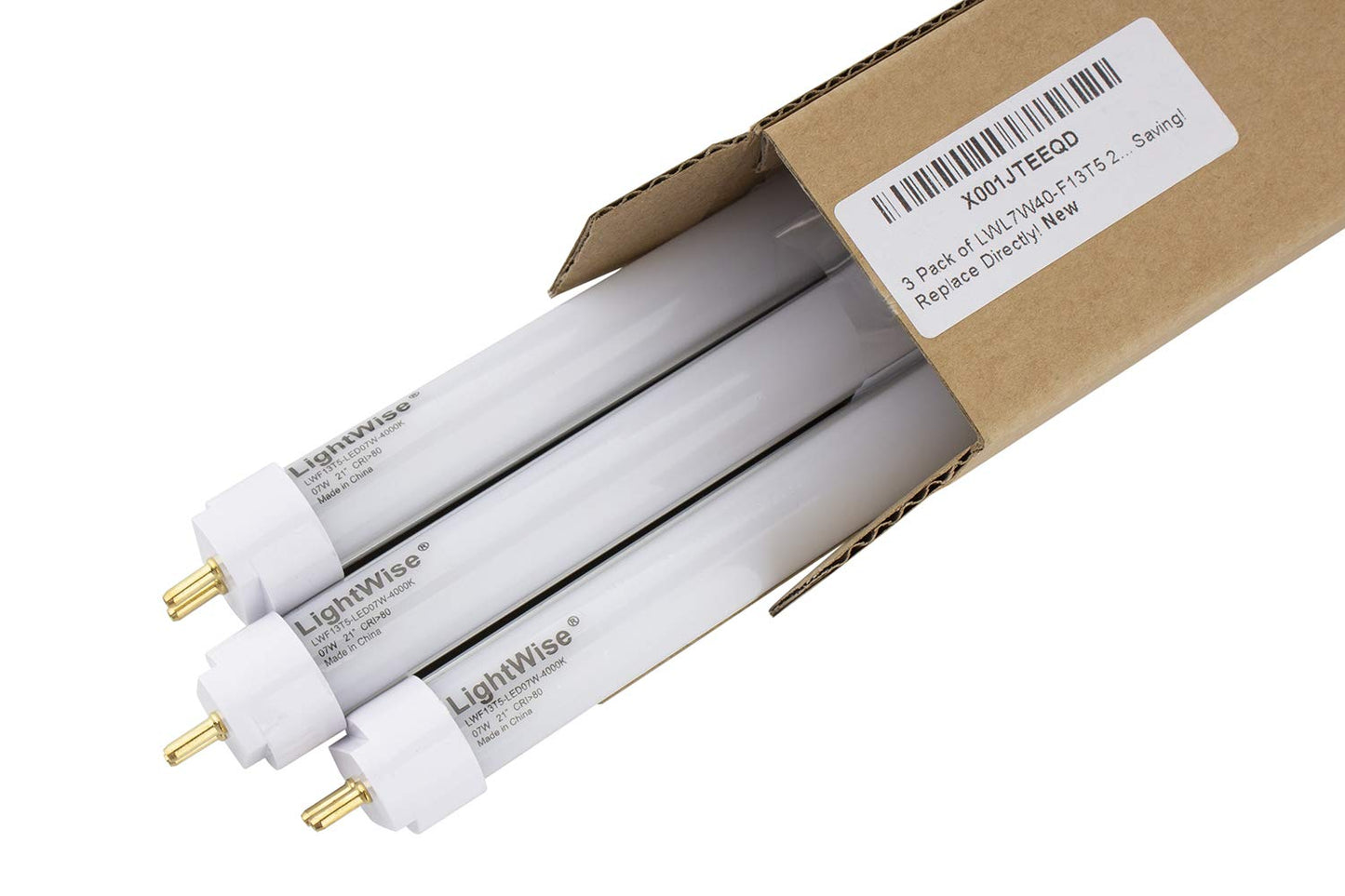Lightwise LWL7W40-F13T5 21" Direct Replacement Led Tube, 7-Watt, White, 4000K, Retrofit 13W T5 Fluorescent Tube of your Uncder-Cabinet Lights 50%