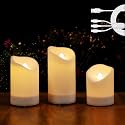 2 in 1 Rechargeable Candles, USB Solar Candles Outdoor Waterproof, Long Lasting Battery Operated Led Electric Flickering Flameless, for Outdoor