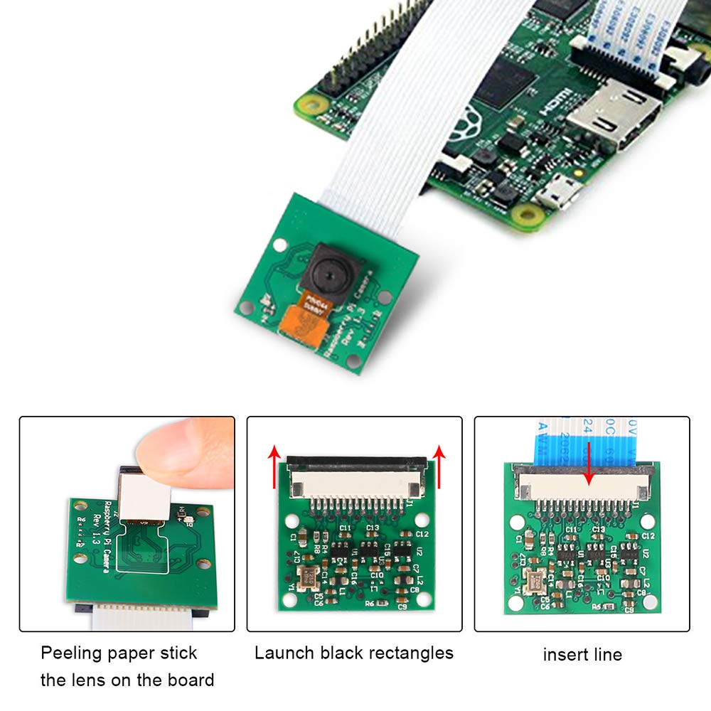 DORHEA Raspberry Pi Mini Camera Video Module 5 Megapixels 1080p Sensor OV5647 Webcam for Raspberry Pi Model A/B/A+/B+, Pi 2B and Raspberry Pi 3B, Pi 3