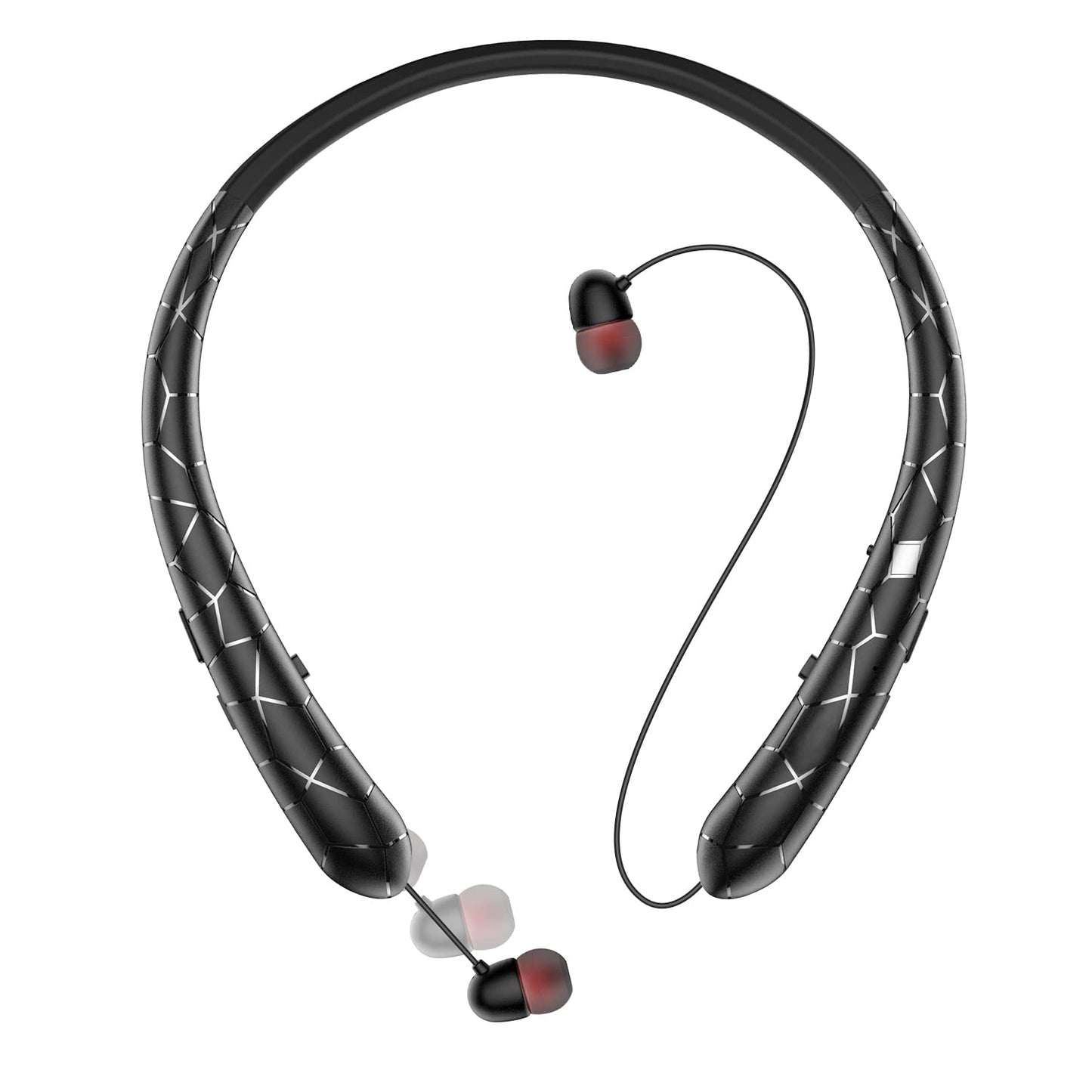 Finpola Neckband Bluetooth Headphone, Retractable Headphones with Bluetooth 5.3 & Noise Cancelling Mic，Neckband Headphones for Office Meetings…