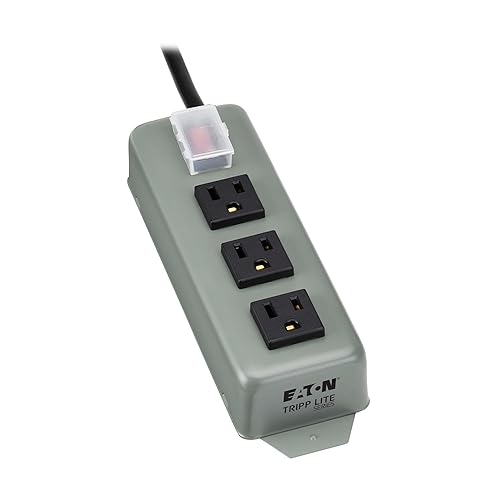 Eaton Tripp Lite Series 3-Outlet Heavy Duty Power Strip, Metal, Mountable (Wall Mount & Under Desk), 6ft Extension Cord, On/Off Switch Cover