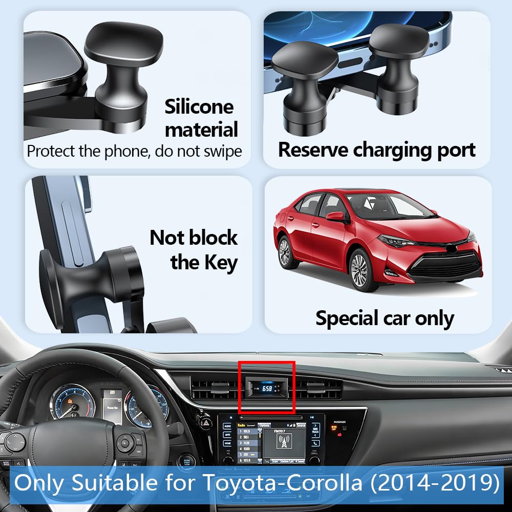 LUNQIN Car Phone Holder Mount for Toyota Corolla 2014 2015 2016 2017 2018 2019 Auto Accessories Interior Decoration Mobile Cell Smartphone Bracket