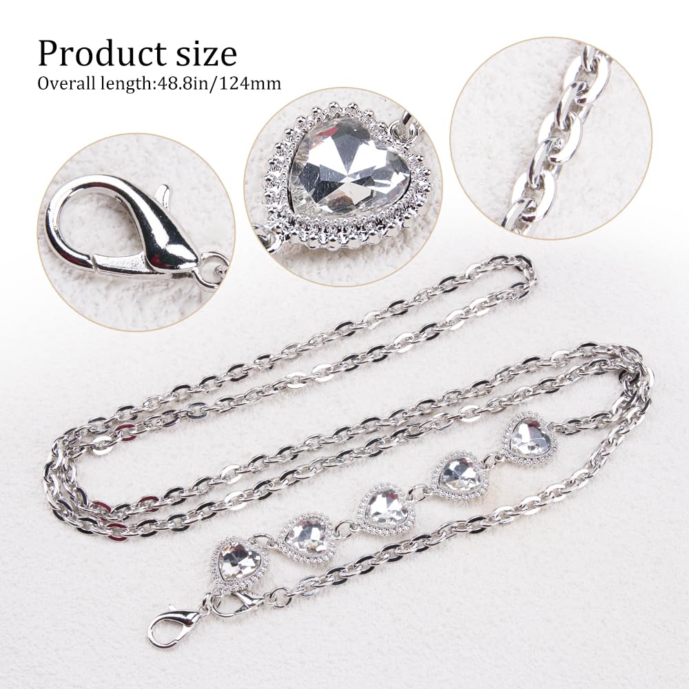 ZORZA 1Pcs Crystal Rhinestone Phone Lanyard Universal Cell Phone Chain with Crossbody Strap Tether Patch for Women Versatile Bag Chain Extender