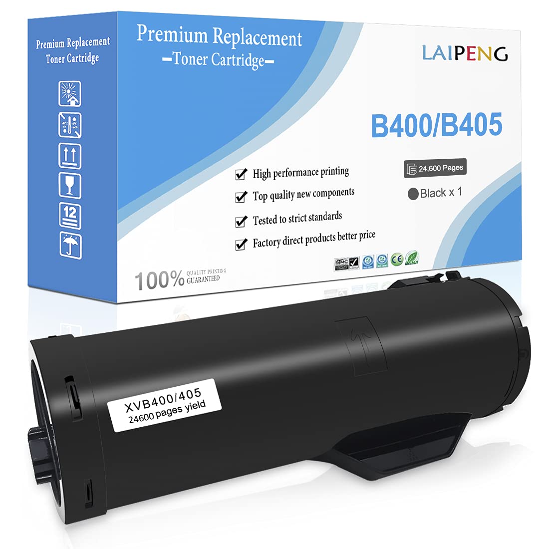 LAIPENG B400 B405 Toner Cartridge Remanufactured Extra High Capacity 24600 Pages for Xerox VersaLink B400 B400n B400dn B405 B405dn B400/N B400/DN
