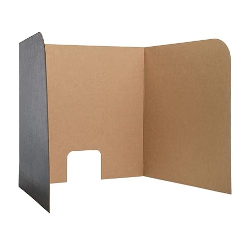 Flipside Products 62.5" x 22.5" Black Desktop Privacy Screen, Large, Dividers For Laptops And Computers, Reduce Distractions, Test Divider, Pack of 12