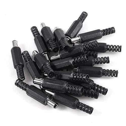 AiTrip 20pcs 5.5mm x 2.1mm DIY Male DC Power Plug Jack Solder Connector Adapter