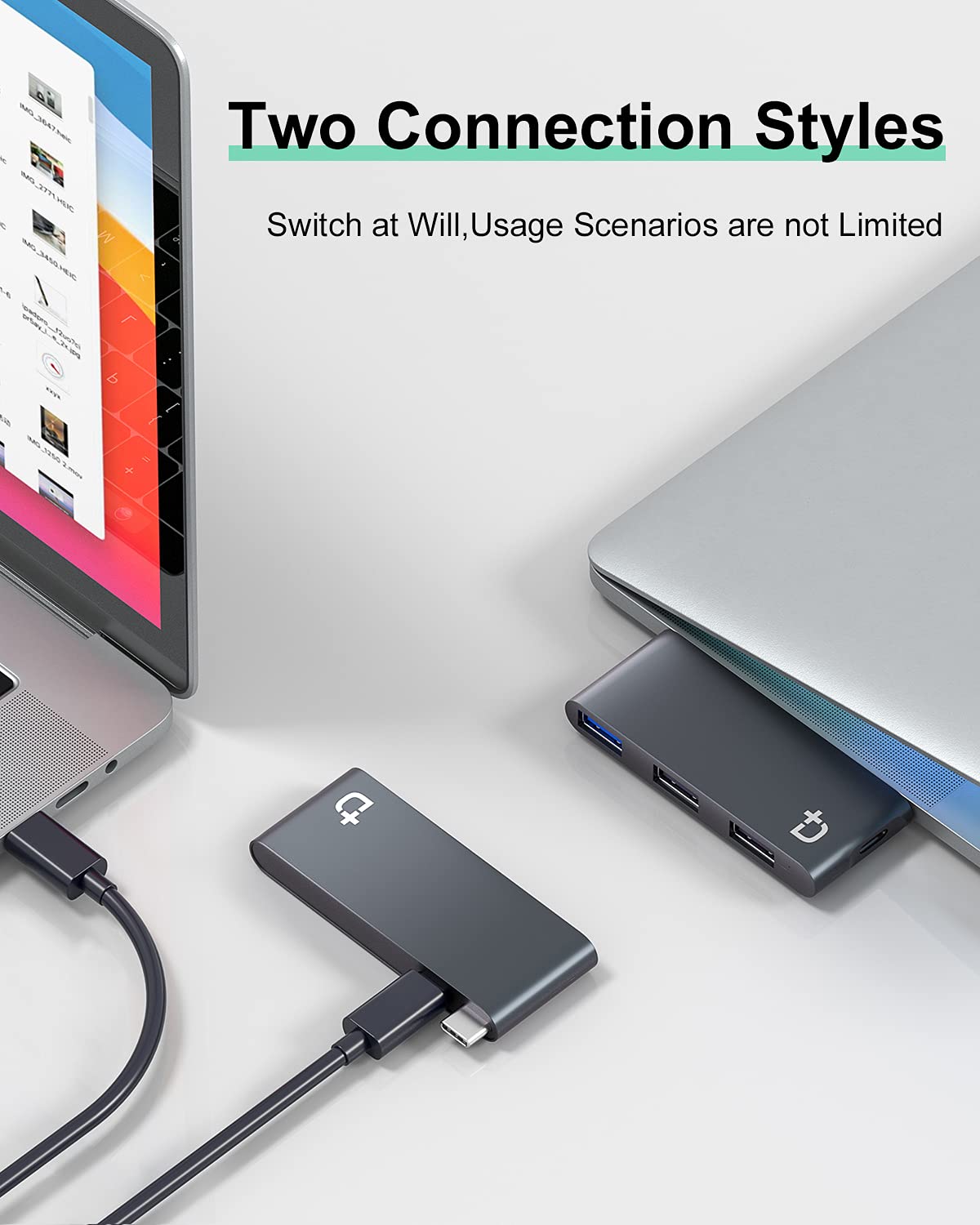DockCase 4-in-1 USB-C Hub with Type C, USB 3.0, USB 2.0 for MacBook Pro, MacBook Air, iPad, iPhone, iPod