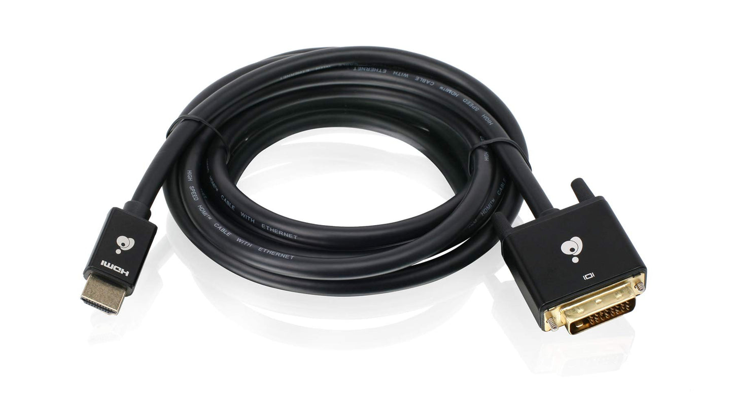 IOGEAR HDMI to DVI 3.3ft Cable - 4K @ 30Hz HDMI (M) to DVI-D (M) 1080P - Compatible with PC - TV - PS5 - Blue-ray - Xbox - Switch - GHDDVIC4K3