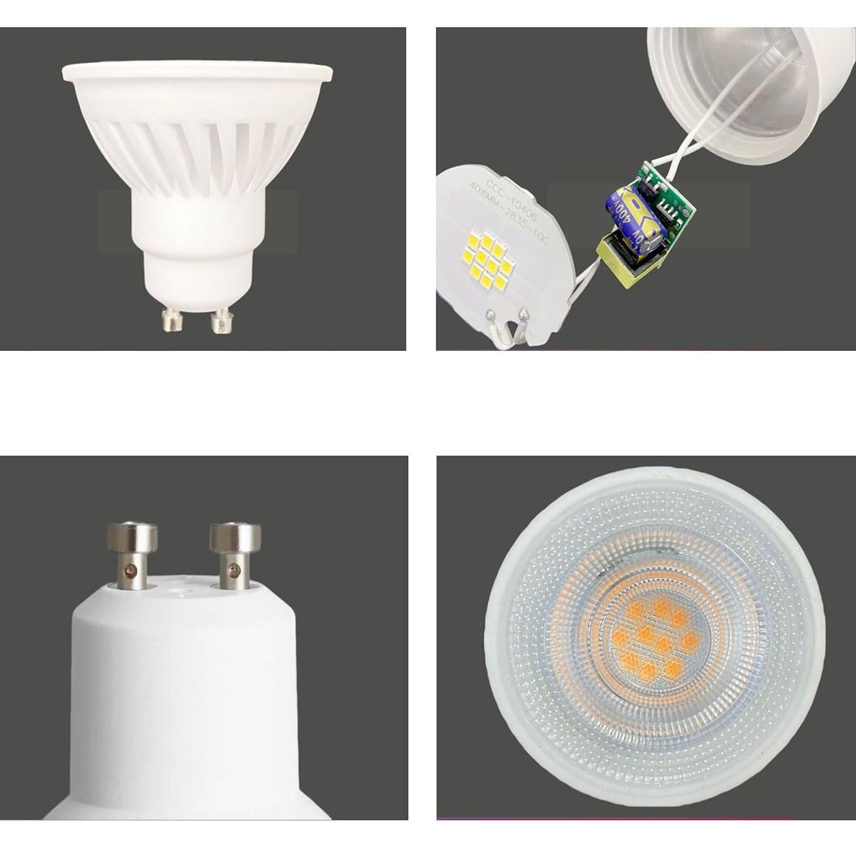 xmpuertai 4-Pack GU10 LED Spotlight Bulbs 10W, 1200lm, No Flickering, Energy Saving Led Bulbs, Equivalent 100W GU10 Halogen Spot Light