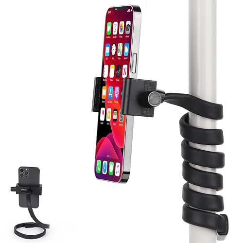 Mippko Portable Flexible Cell Phone Holder Stand for Treadmill/Stroller/Elliptical/Car/Bike/Shopping Cart,Compatible with 3.5~7.5" iPhone/Smartphone