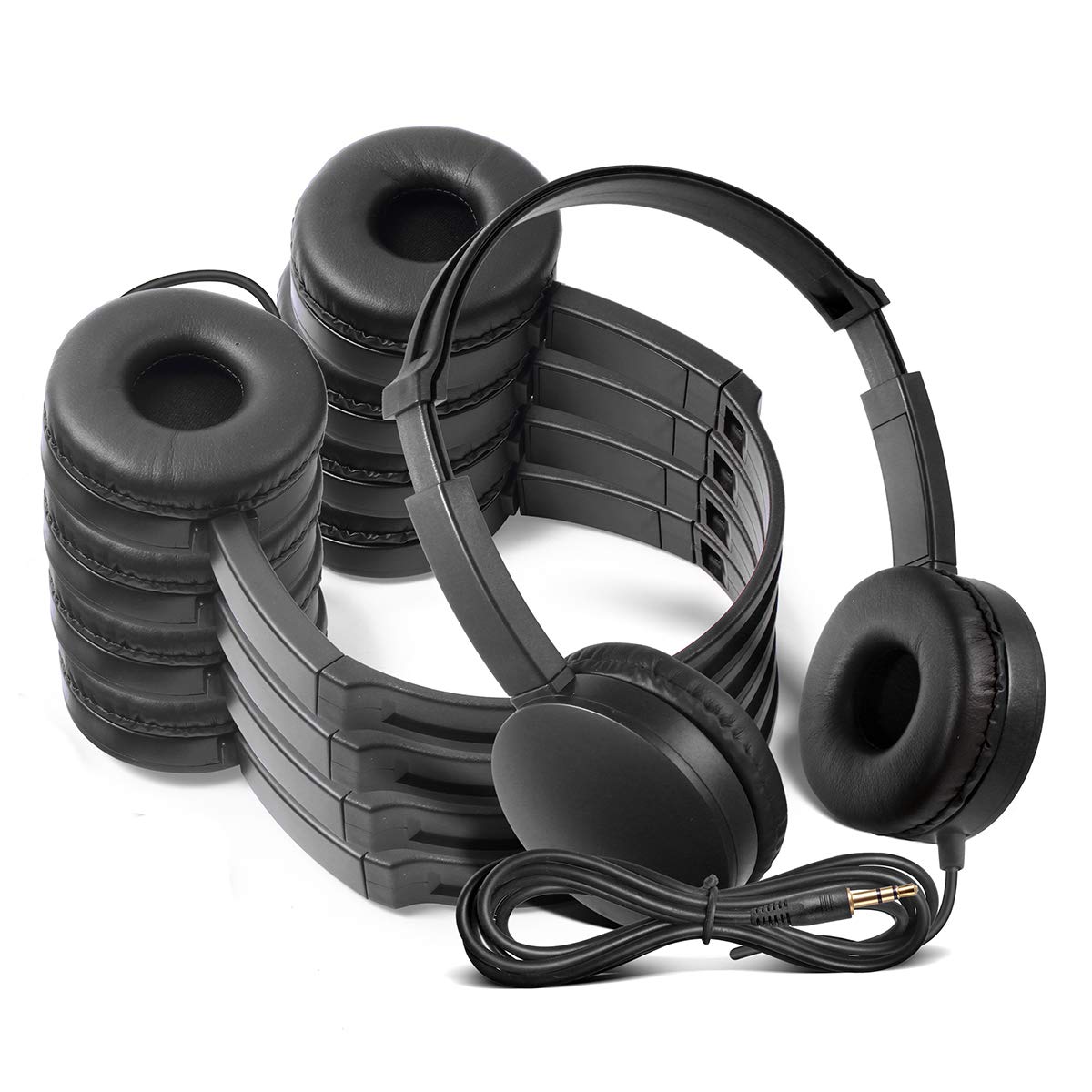 Kaysent School Headphones for Classroom Students - (KHPC-24B) 24 Packs Black Color Kids' Headphones for School, Library, Computers, Children…