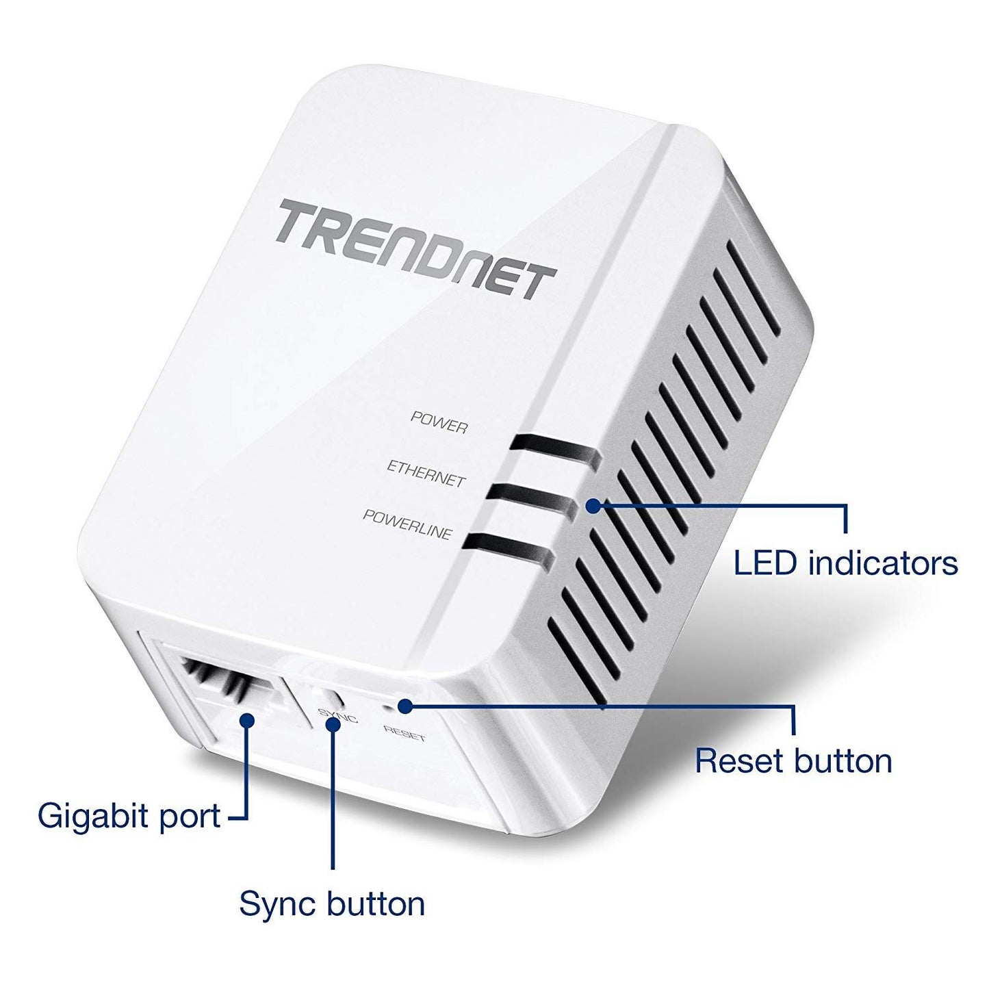 TRENDnet Powerline 1300 AV2 Adapter Kit, Includes 2 x TPL-422E Powerline Ethernet Adapters, IEEE 1905.1 & IEEE 1901, Gigabit Port, Range Up to 300m