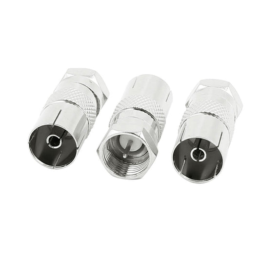 uxcell 3 Pcs PAL Female to F Male TV Antenna CATV FM Coaxial Adapter Connector
